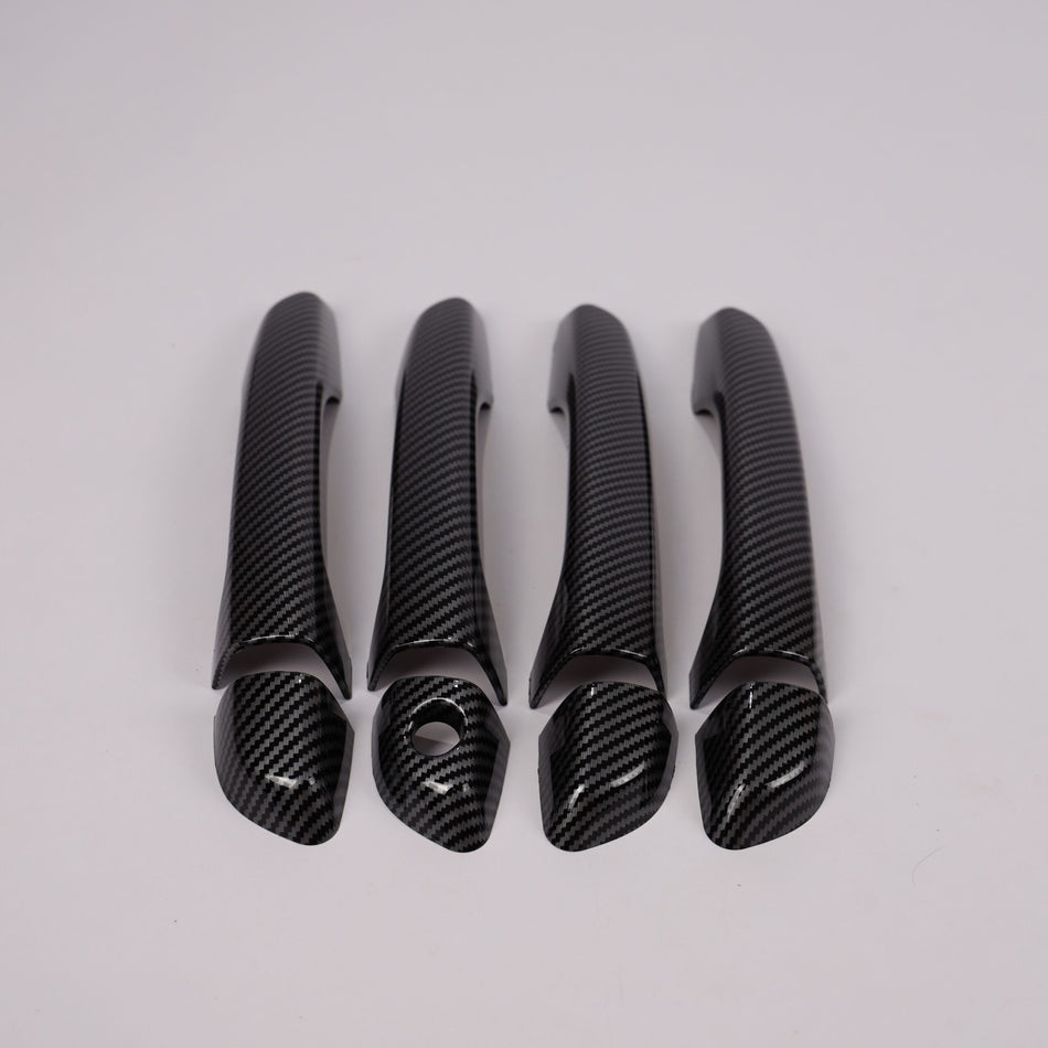 4Pcs Carbon Door Handle Covers for AD – black