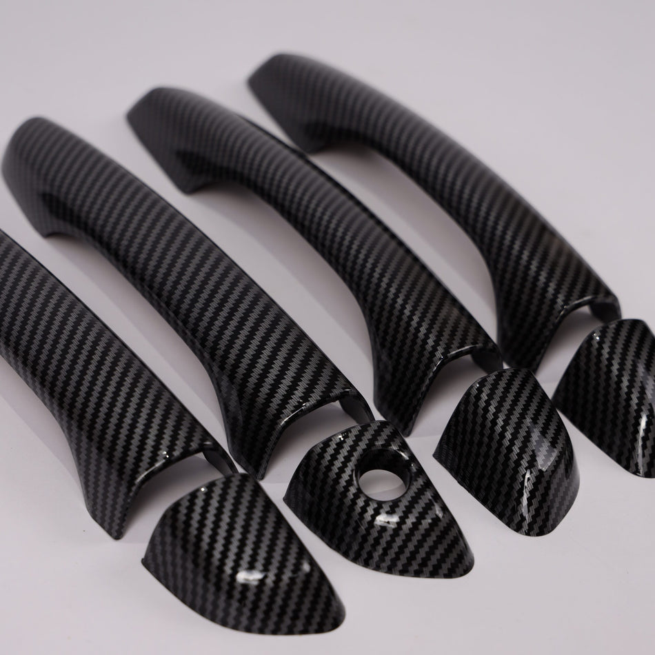 4Pcs Carbon Door Handle Covers for AD – black