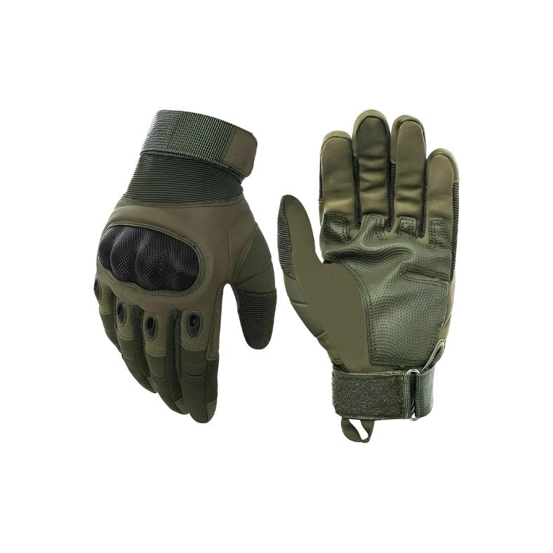 Rubber motorcycle gloves anti-slip - green