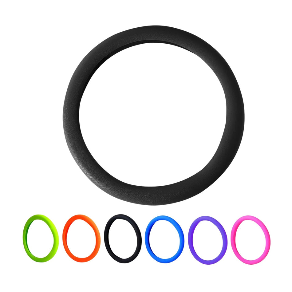 Black Non-Slip Silicone Car Steering Wheel Cover