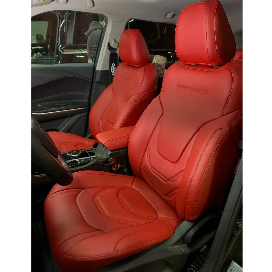 German Red Leather Seat Covers Jac s4