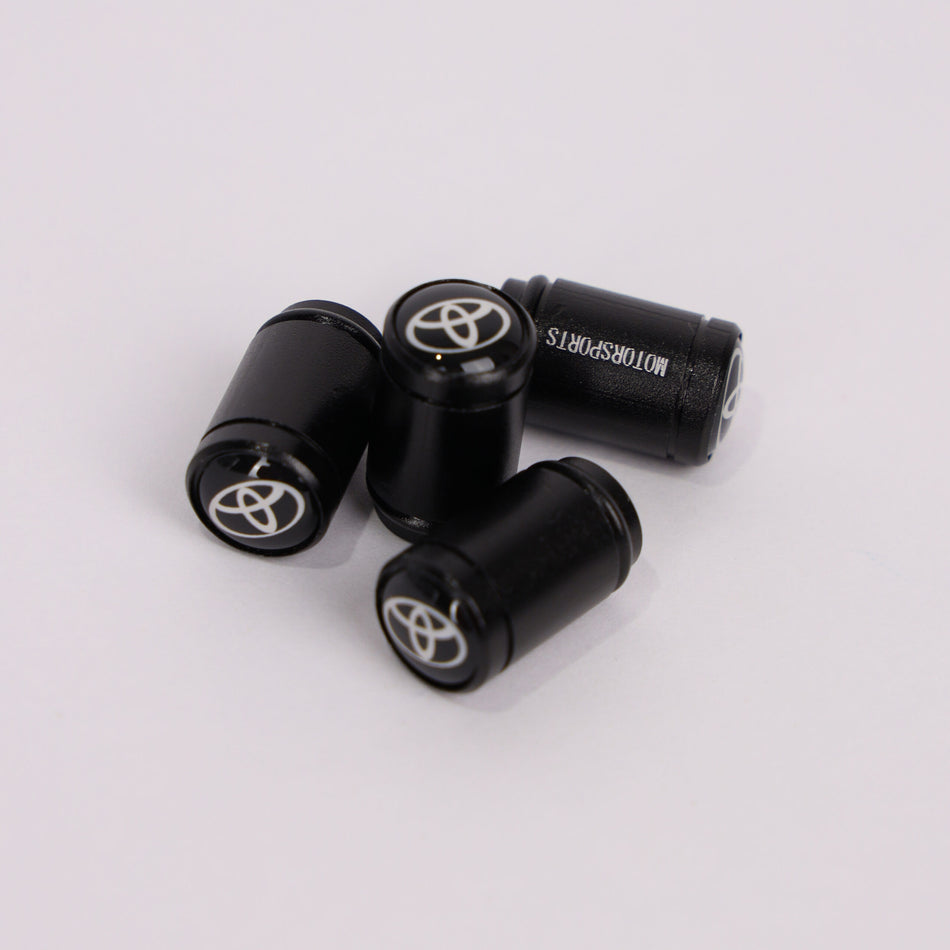 4Pcs Car Wheel Tire Valve Tire Stem Air Caps Airtight Cover For Toyota - Black