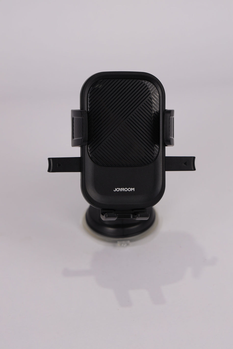 Car Mobile Holder - JR-OK6 – Equipped with suction and double-sided adhesive for strong and secure mounting. Practical design compatible with all smartphones, perfect for GPS and hands-free calls while driving safely and comfortably – Black