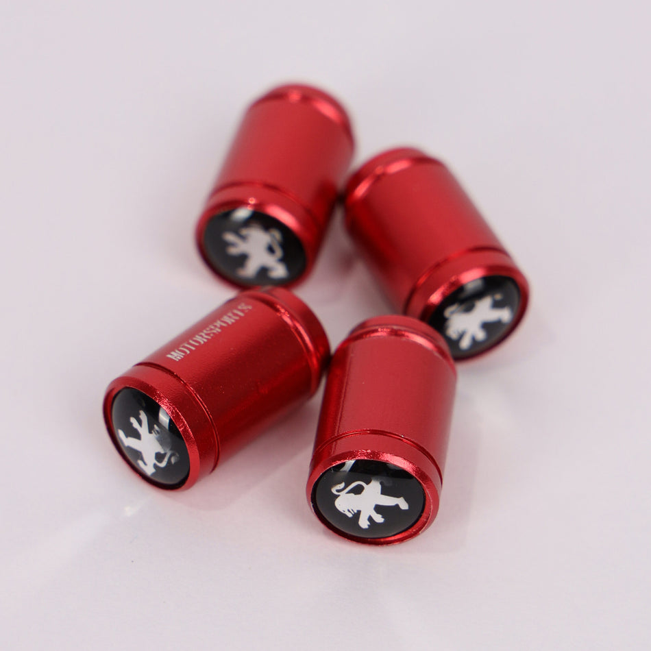 4Pcs Car Wheel Tire Valve Tire Stem Air Caps Airtight Cover For Peugeot – Red