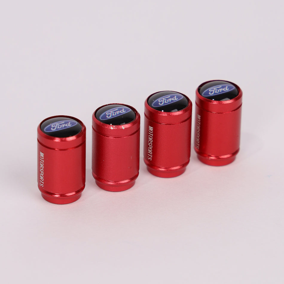 4Pcs Car Wheel Tire Valve Tire Stem Air Caps Airtight Cover For Ford – Red