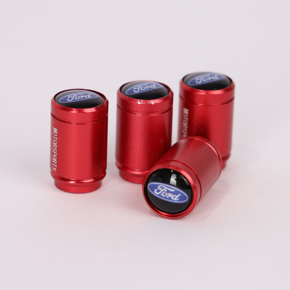 4Pcs Car Wheel Tire Valve Tire Stem Air Caps Airtight Cover For Ford – Red