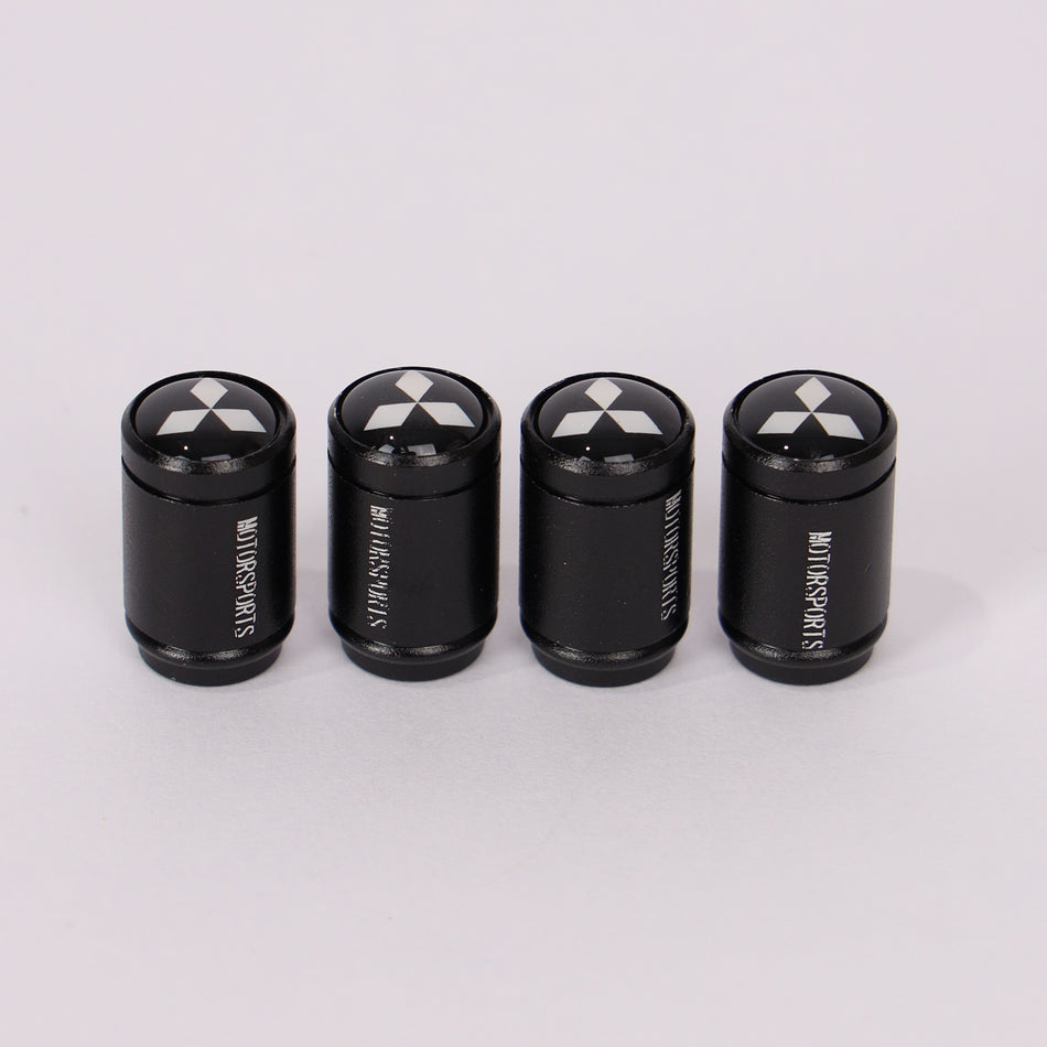 4-Piece Tire Valve Stem Caps – Black – Compatible with Mitsubishi Vehicles