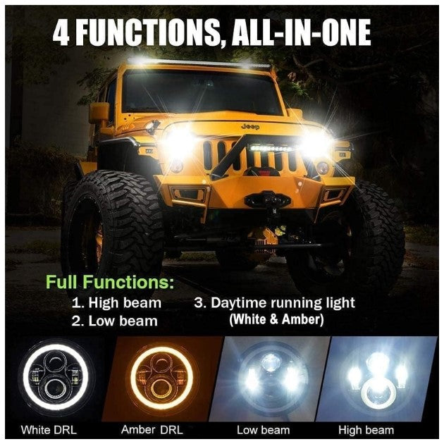 LED Angel Eye Headlight Round Replacement