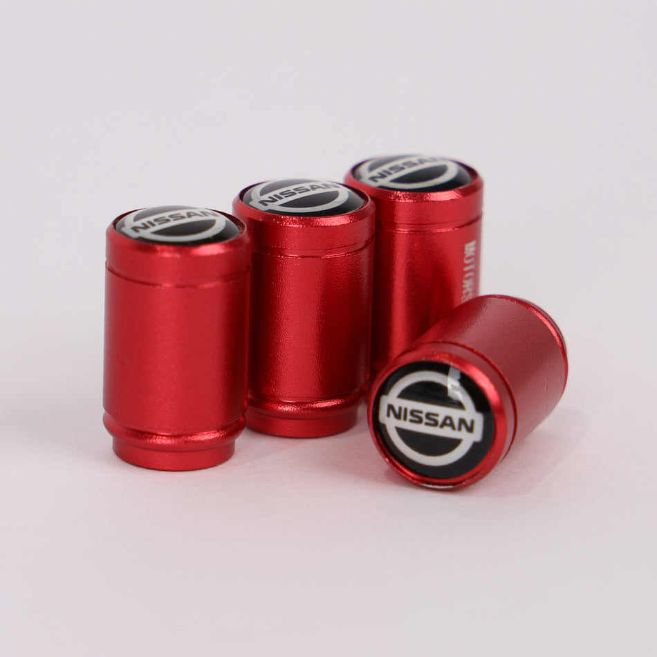 4Pcs Car Wheel Tire Valve Tire Stem Air Caps Airtight Cover For Nissan - Red