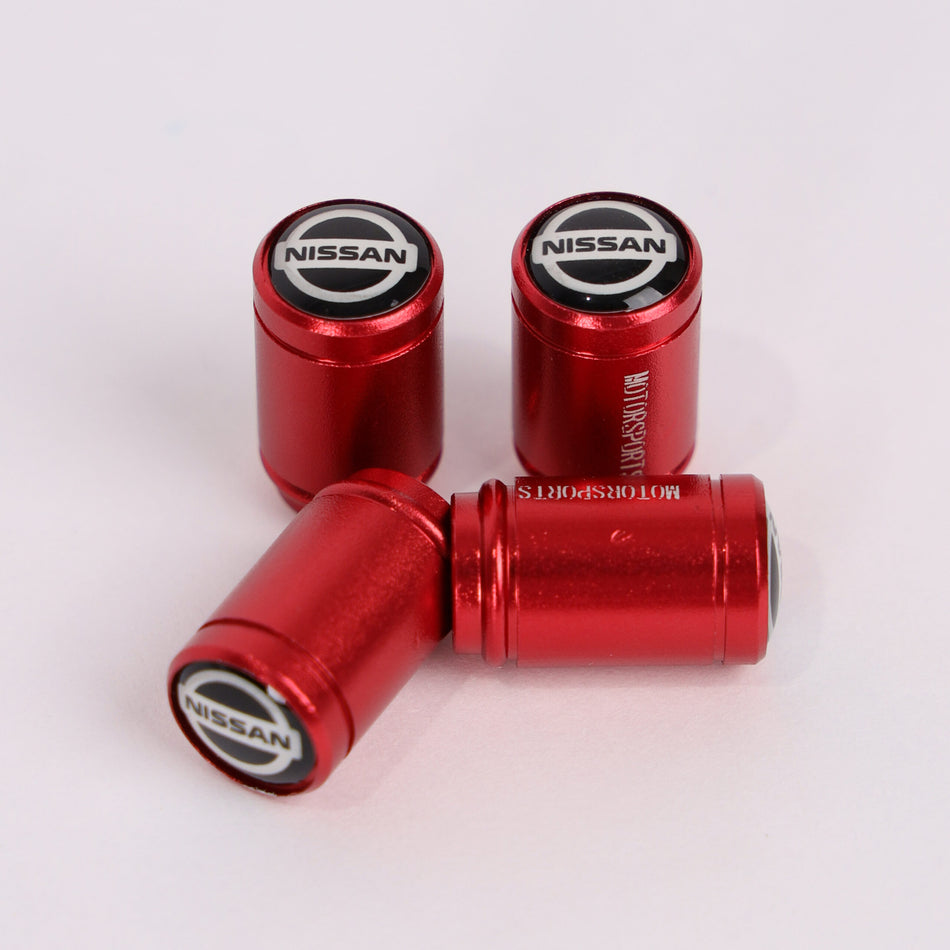 4Pcs Car Wheel Tire Valve Tire Stem Air Caps Airtight Cover For Nissan - Red
