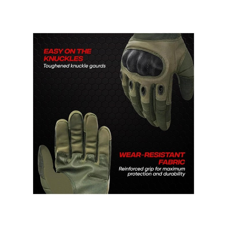 Rubber motorcycle gloves anti-slip - green