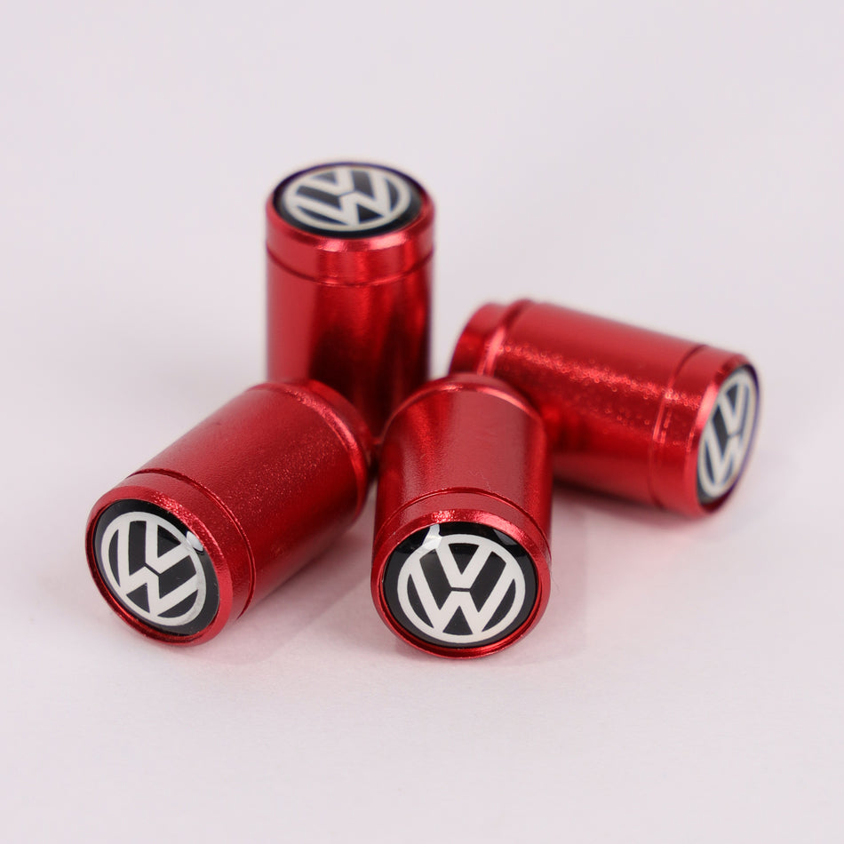 4Pcs Car Wheel Tire Valve Tire Stem Air Caps Airtight Cover For Volkswagen – Red