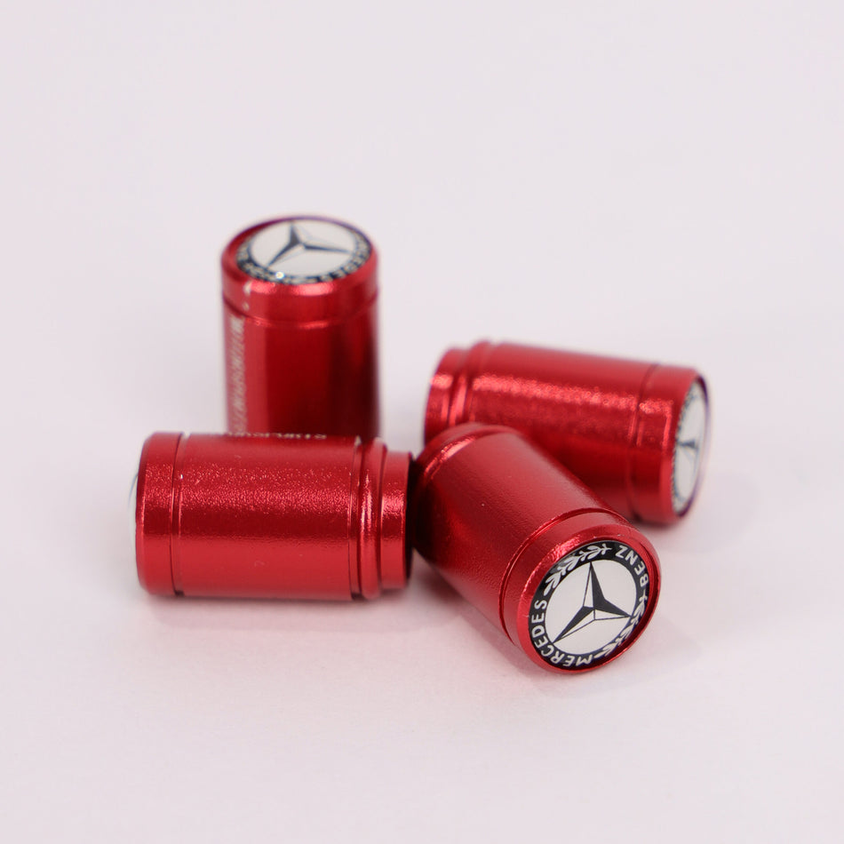 4Pcs Car Wheel Tire Valve Tire Stem Air Caps Airtight Cover For Mercedes-Benz – Red