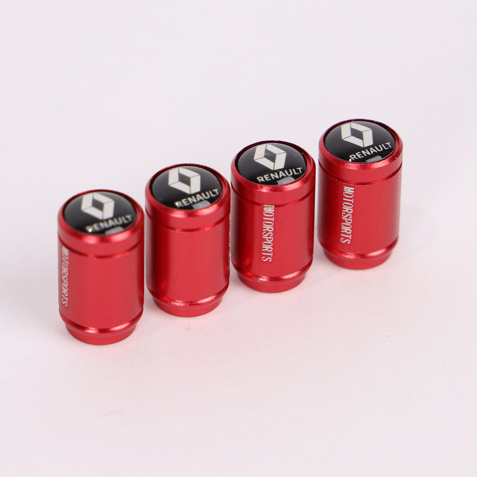 4Pcs Car Wheel Tire Valve Tire Stem Air Caps Airtight Cover For Renault – Red