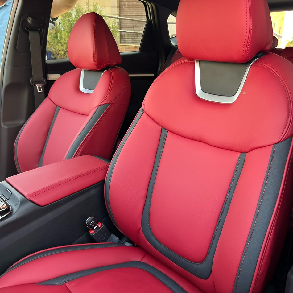 German Leather Car Seat Covers for Tucson NX4  – Custom Fit & Luxury Design – Red