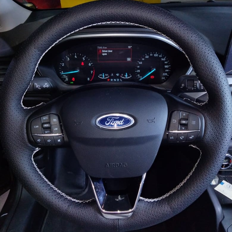 Handmade German leather steering Wheel Cover for Ford