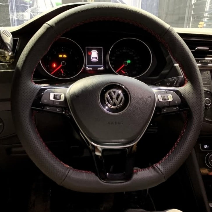 Handmade Perforated leather steering Wheel Cover for volkswagen