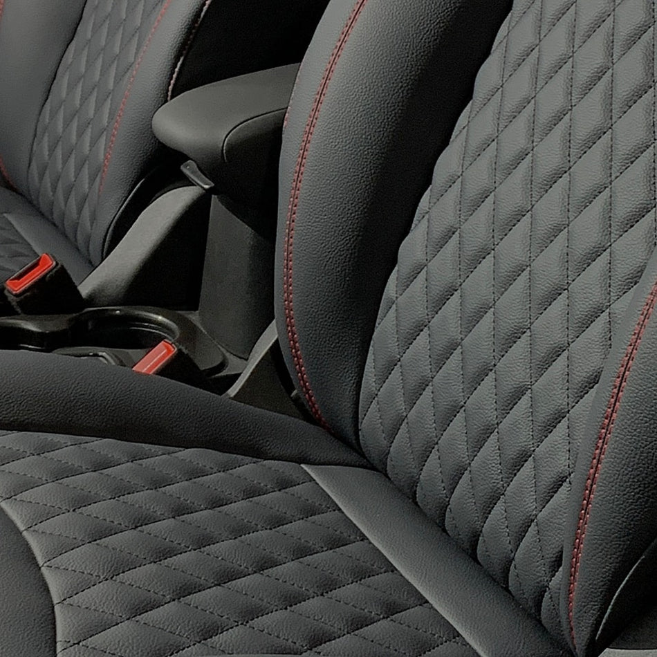 German Leather Car Seat Covers for fiat 500 X – Custom Fit & Luxury Design - black