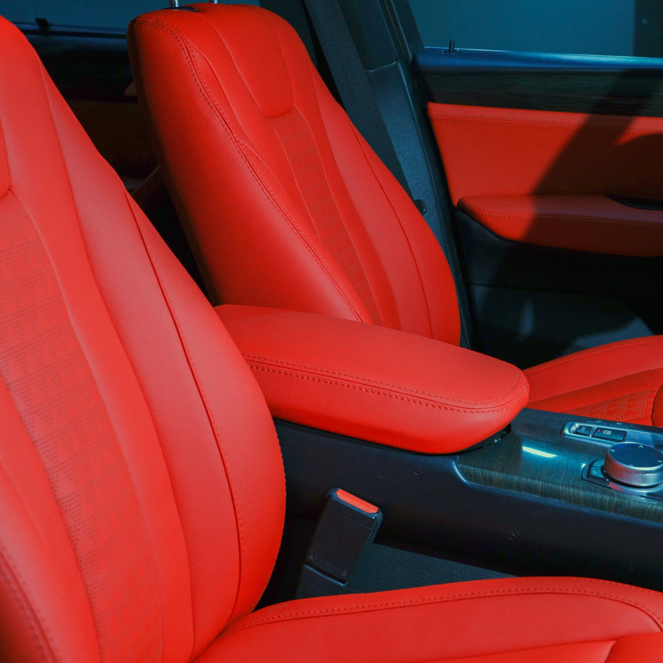 German Leather Car Seat Covers for BMW X3 – Custom Fit & Luxury Design – Red