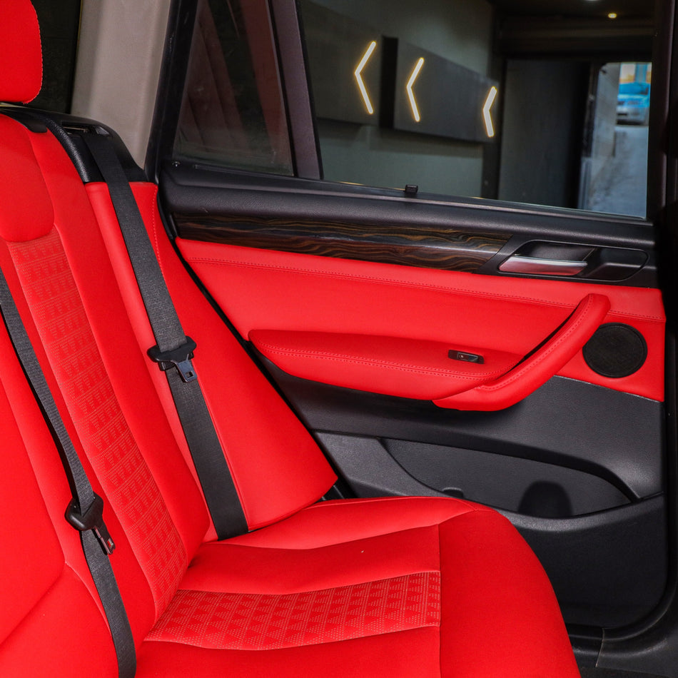 German Leather Car Seat Covers for BMW X3 – Custom Fit & Luxury Design – Red