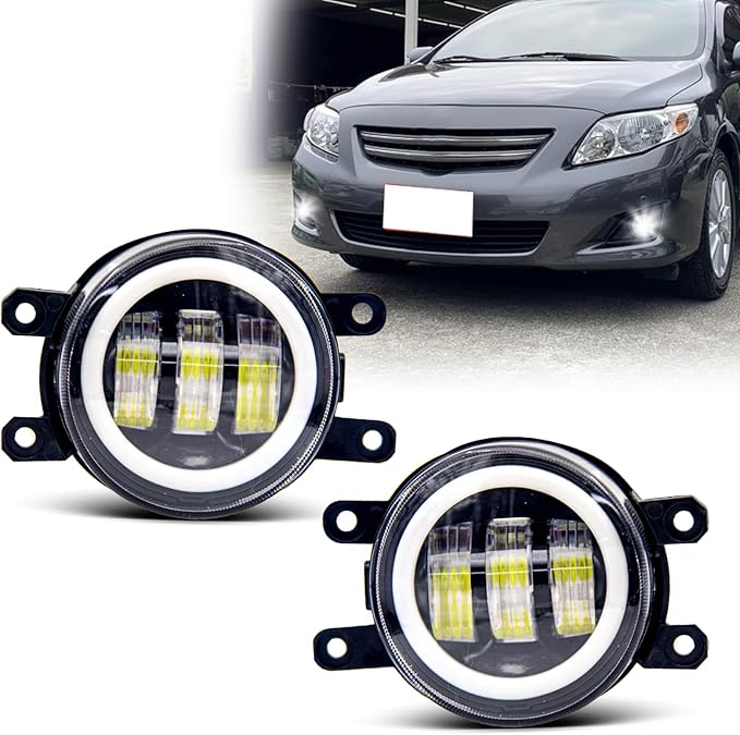 New Version LED Fog Lights for Toyota Camry 2007–2014, Highlander 2008–2010, Corolla 2009–2013, Prius 2010–2011, RAV4 2006–2014, Sienna 2011–2017 – Replacement Fog Lamps