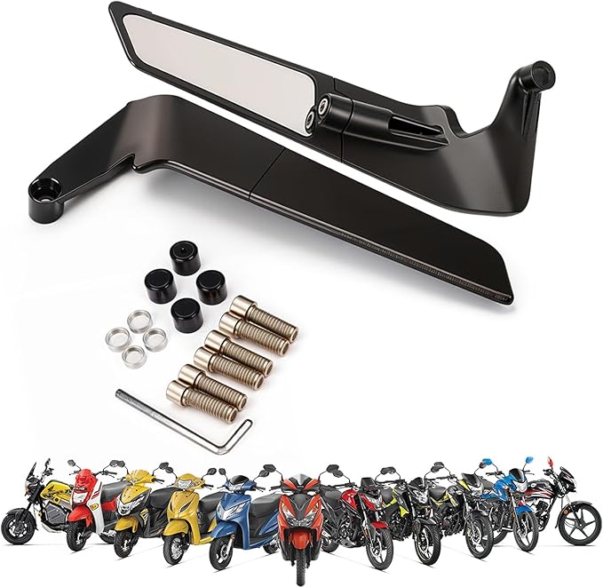 Adjustable 180° Motorcycle Rearview Mirrors Universal Fit