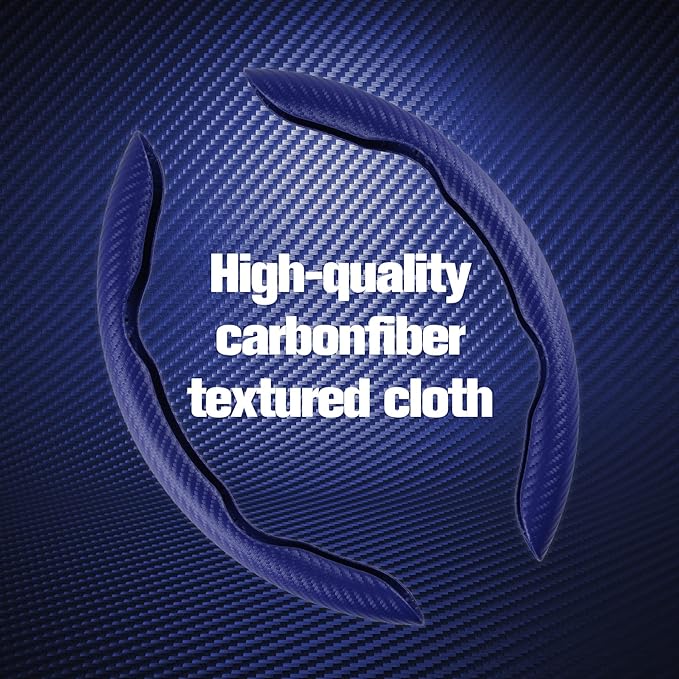 Blue Carbon Fiber Anti Slip Steering Wheel Cover