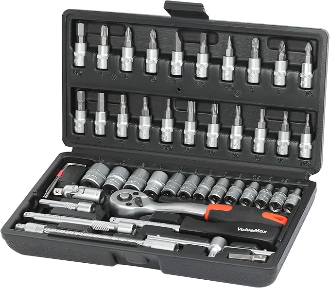 Valuemax 46-Piece Socket Ratchet Set Car Tools