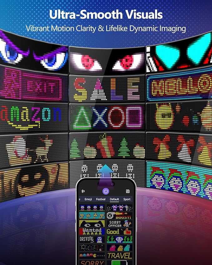 Bright flexible programmable LED demon eyes for car front windshield  23 × 5 inch