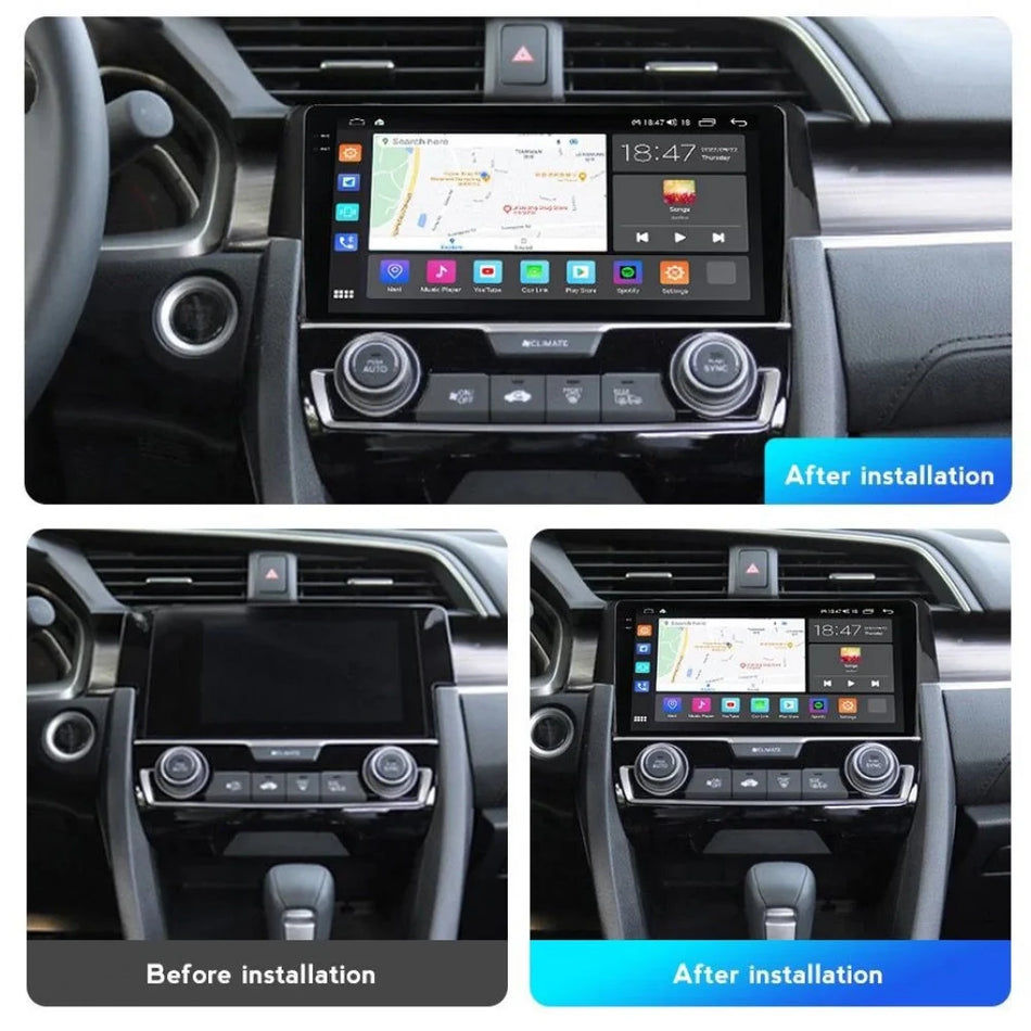 Android Screen for Honda Civic from 2016 to 2021 - Supported apple car play &amp; android auto wireless - Plug and play – GPS – DSP – Bluetooth – WIFI – Radio