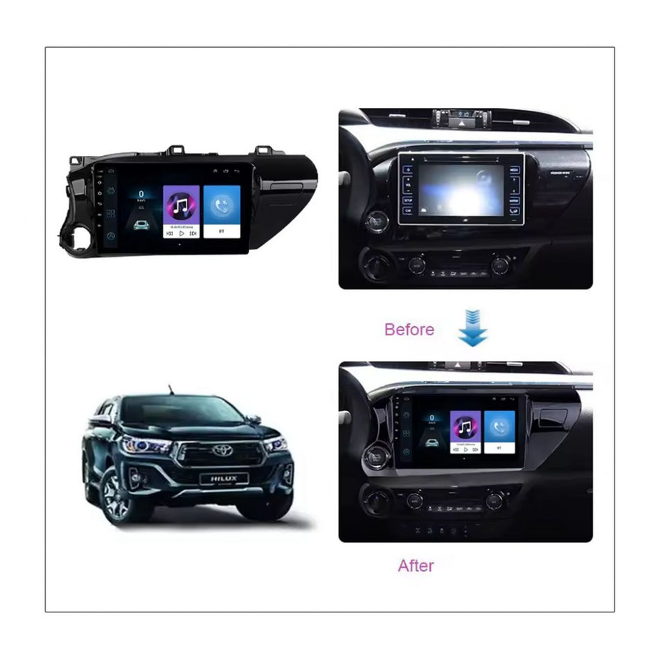 Android Screen for Toyota Hilux Revo from 2015 to 2020 - Supported apple car play &amp; android auto wireless - Plug and play – GPS – DSP – Bluetooth – WIFI – Radio