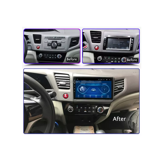 Android Screen for Honda Civic from 2012 to 2015 - Supported apple car play &amp; android auto wireless - Plug and play – GPS – DSP – Bluetooth – WIFI – Radio