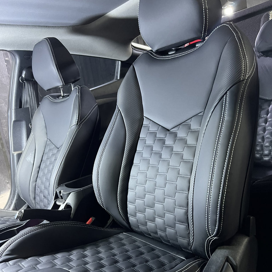 German Leather Car Seat Covers for Hyundai Veloster – Custom Fit & Luxury Design – black