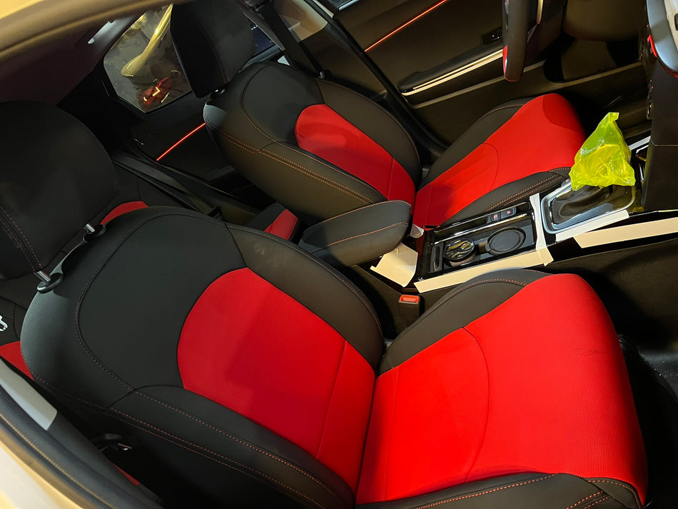 German Leather car seat covers for kia xceed – Custom Fit & Basic Design – black / red