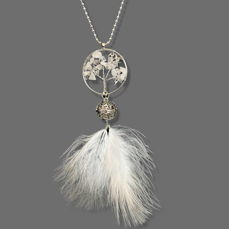White Dream Catcher Mirror Accessory