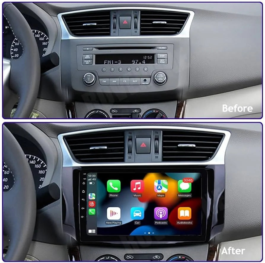 Android Screen for Nissan Sentra – 10 inches -  Supported apple car play &amp; android auto wireless – GPS – Bluetooth – WIFI – Radio