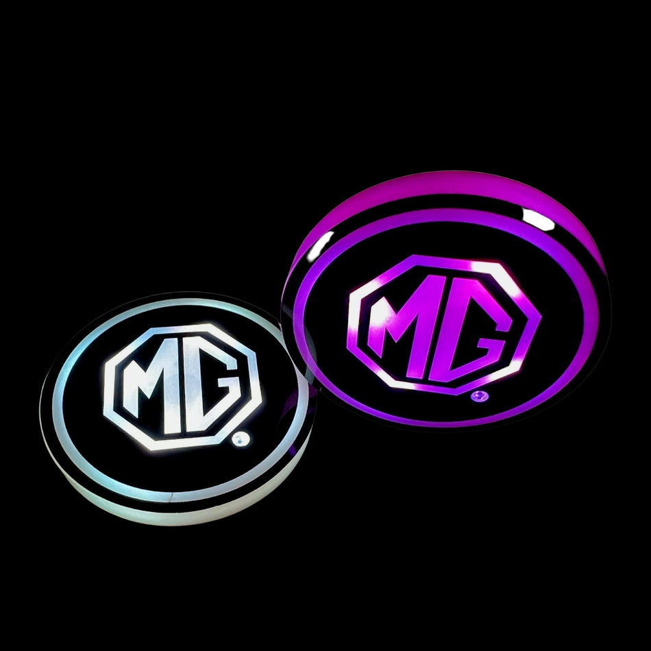Car LED Cup Holder Lights with 7 Colors USB Charging - 2 Pieces- MG