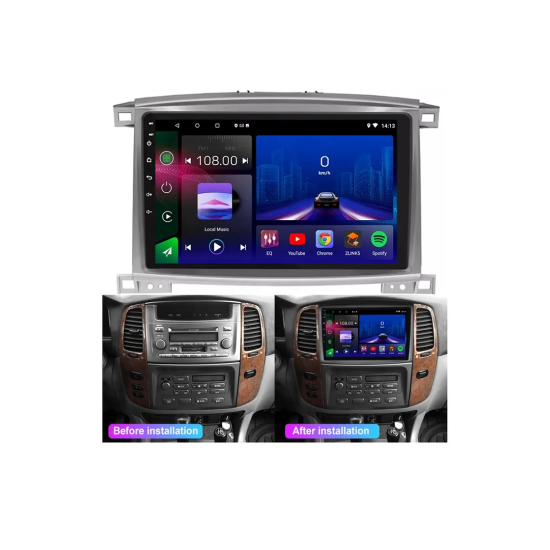 Android Screen for Toyota Land Cruiser 2004 : 2006 - Supported apple car play &amp; android auto wireless - Plug and play – GPS – DSP – Bluetooth – WIFI – Radio
