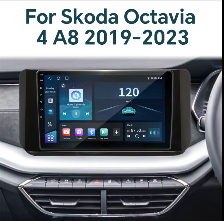 Android Screen for Škoda Octavia A8 from 2019 &amp; up - Supported apple car play &amp; android auto wireless - Plug and play – GPS – DSP – Bluetooth – WIFI – Radio