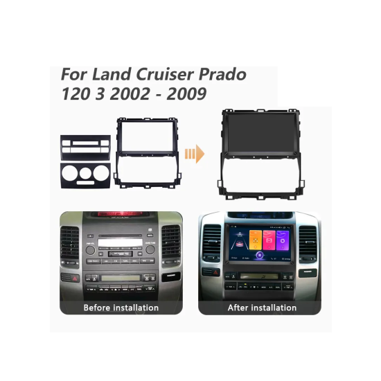 Android Screen for Toyota Land Cruiser Prado 2003 - Supported apple car play &amp; android auto wireless - Plug and play – GPS – DSP – Bluetooth – WIFI – Radio