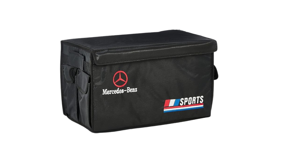 Foldable Car Trunk Organizer Storage Box – Durable, Collapsible, and Multi-Compartment for Efficient Vehicle Organization – Mercedes – Black