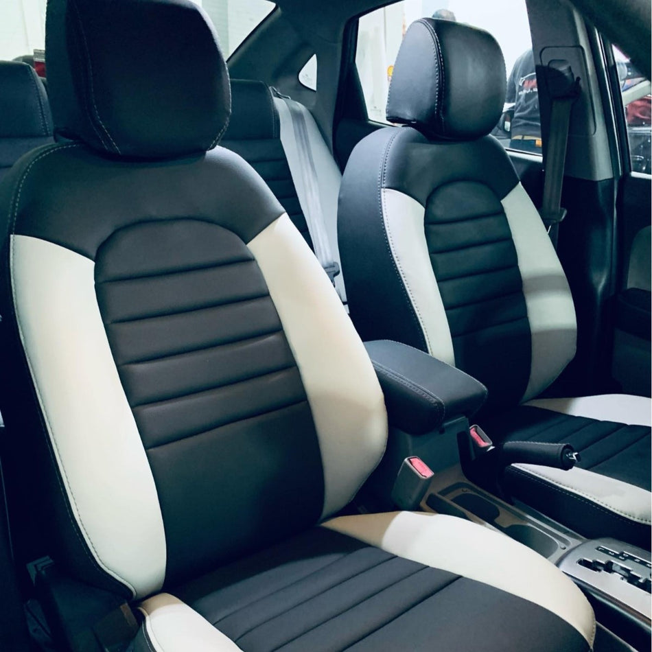 German Leather Car Seat Covers for elentra  hd  – Custom Fit & Luxury Design – Black/beige