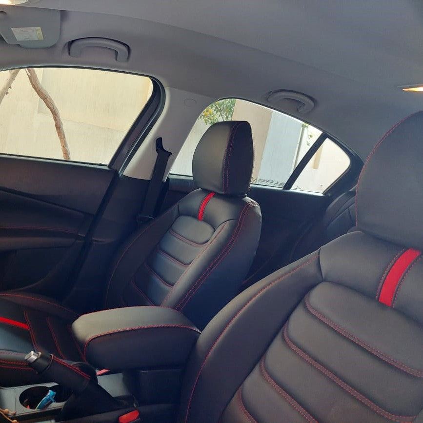 German Leather car seat covers for Fiat Tipo – Custom Fit & Luxury Design – black