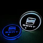 Car LED Cup Holder Lights with 7 Colors USB Charging - 2 Pieces- Seat