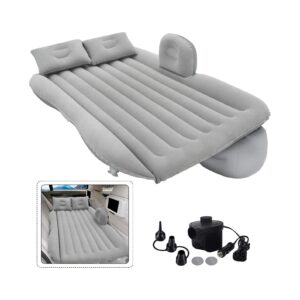 Inflatable Car Mattress with 2 Pillows – Grey