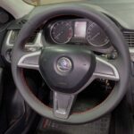 German leather steering Wheel Cover skoda rapid